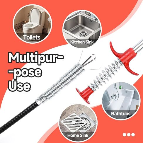 ثعبان الصرف، أداة التقاط بمخلب مرن للالتقاط، ملاقط طويلة لتصريف الحوض، مع 4 مخالب قابلة للانحناء، أداة مساعدة للوصول إلى خرطوم قابل للانحناء، تنظيف الشعر وغيرها من السدادات للمرحاض والحوض المنزلي in Kuwait