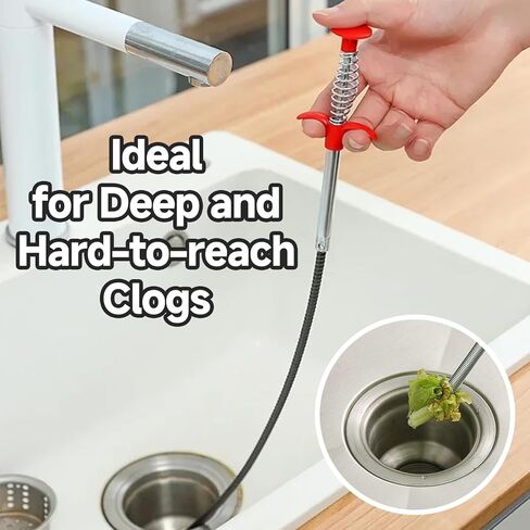 ثعبان الصرف، أداة التقاط بمخلب مرن للالتقاط، ملاقط طويلة لتصريف الحوض، مع 4 مخالب قابلة للانحناء، أداة مساعدة للوصول إلى خرطوم قابل للانحناء، تنظيف الشعر وغيرها من السدادات للمرحاض والحوض المنزلي in Kuwait