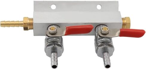 معدات التخمير، موزع غاز البيرة ثنائي الاتجاه، فاصل مشعب ثاني أكسيد الكربون مع خرطوم 7 مم، إيقاف تشغيل معدات تخمير البيرة Kegerator in Kuwait