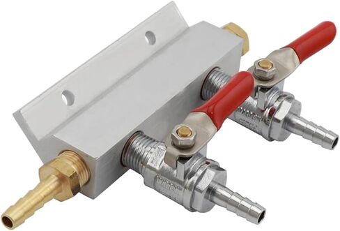 معدات التخمير، موزع غاز البيرة ثنائي الاتجاه، فاصل مشعب ثاني أكسيد الكربون مع خرطوم 7 مم، إيقاف تشغيل معدات تخمير البيرة Kegerator in Kuwait