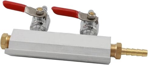 معدات التخمير، موزع غاز البيرة ثنائي الاتجاه، فاصل مشعب ثاني أكسيد الكربون مع خرطوم 7 مم، إيقاف تشغيل معدات تخمير البيرة Kegerator in Kuwait