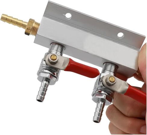 معدات التخمير، موزع غاز البيرة ثنائي الاتجاه، فاصل مشعب ثاني أكسيد الكربون مع خرطوم 7 مم، إيقاف تشغيل معدات تخمير البيرة Kegerator in Kuwait