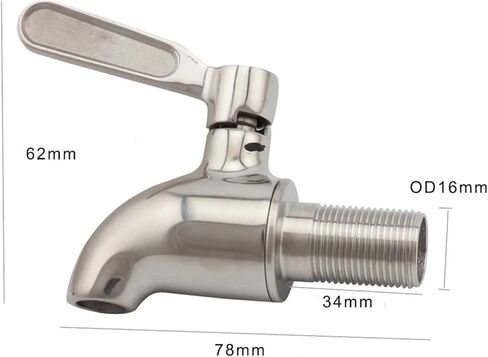 معدات تخمير 304 الفولاذ المقاوم للصدأ حنفية مياه الحنفية للبيرة عصير المشروبات شرب النبيذ برميل موزع الحنفية 16 مللي متر معدات تخمير in Kuwait