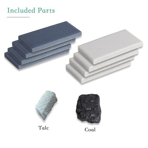 Professional Streak Plate Kit - Includes Streak Plate, Coal, Talc for Mohs Hardness Test & Mineral Identification in Geology, Mining, and STEM Education in Kuwait