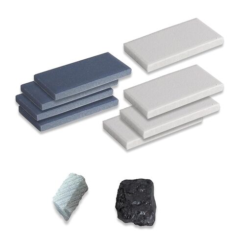 Professional Streak Plate Kit - Includes Streak Plate, Coal, Talc for Mohs Hardness Test & Mineral Identification in Geology, Mining, and STEM Education in Kuwait
