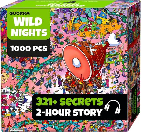 لغز QUOKKA مكون من 1000 قطعة للبالغين والمراهقين - ألغاز الصور المقطوعة للبالغين من Hotel Wildeluxe مع أسرار مخفية وقصة صوتية - لعبة ألغاز بصرية مفصلة للتركيز والاسترخاء مع تويست - معتمدة من مجلس رعاية الغابات (FSC) in Kuwait
