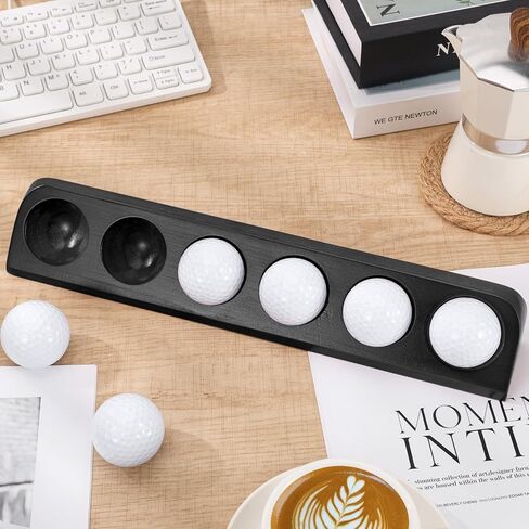 Wooden Golf Ball Display Case Black Ball Holder Wall Mount Stand Wall Mountable Shelf for Collector Sports Memorabilia Decoration Supplies (Black) in Saudi Arabia