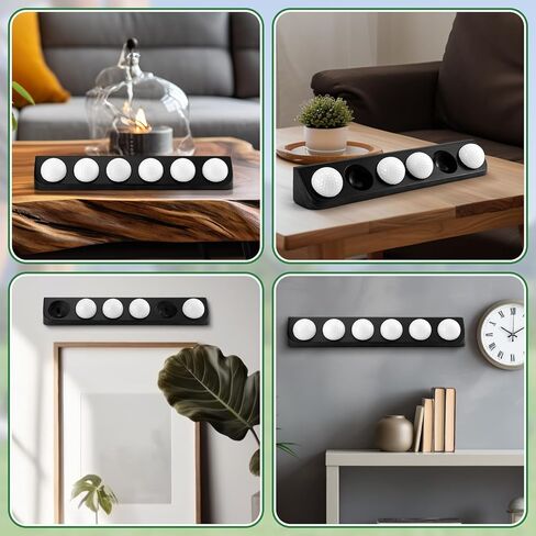 Wooden Golf Ball Display Case Black Ball Holder Wall Mount Stand Wall Mountable Shelf for Collector Sports Memorabilia Decoration Supplies (Black) in Saudi Arabia