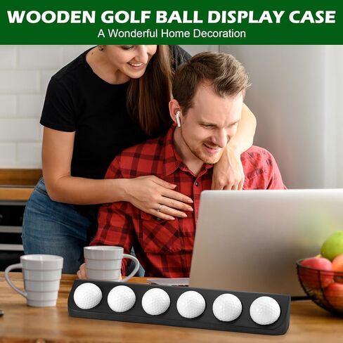 Wooden Golf Ball Display Case Black Ball Holder Wall Mount Stand Wall Mountable Shelf for Collector Sports Memorabilia Decoration Supplies (Black) in Saudi Arabia