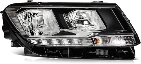 LSAILON Headlight Assembly Replacement Fit 1999-2002 For Cabrio1999-2006 For Golf Black Housing Clear Lens Driver and Passenger Side in Saudi Arabia