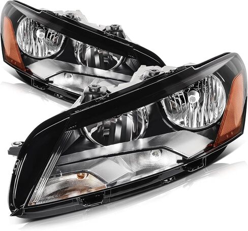 LSAILON Headlight Assembly Replacement Fit 1999-2002 For Cabrio1999-2006 For Golf Black Housing Clear Lens Driver and Passenger Side in Saudi Arabia