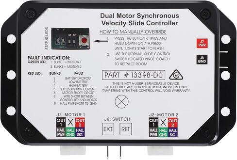 New Upgraded 13398-DO Dual Synchronous Velocity Slide Controller, Compatible with Lippert in-Wall Slide-Out on RV,Replacement for V-Sync II, Match 211852 Component,Replaced the 13398-C2 in Kuwait