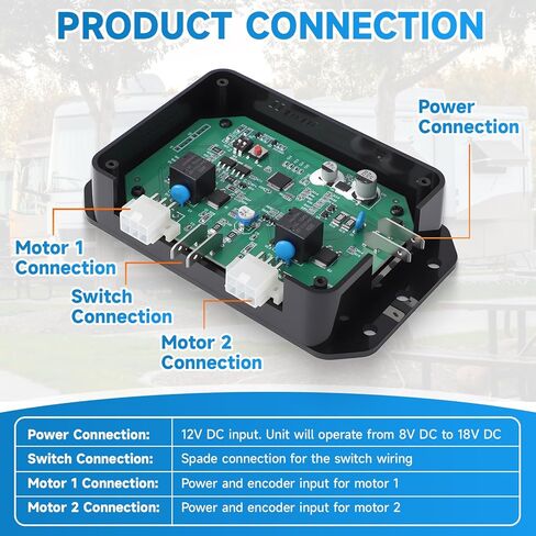 New Upgraded 13398-DO Dual Synchronous Velocity Slide Controller, Compatible with Lippert in-Wall Slide-Out on RV,Replacement for V-Sync II, Match 211852 Component,Replaced the 13398-C2 in Kuwait