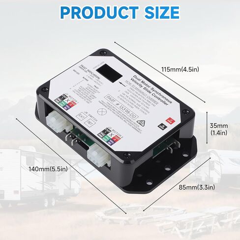 New Upgraded 13398-DO Dual Synchronous Velocity Slide Controller, Compatible with Lippert in-Wall Slide-Out on RV,Replacement for V-Sync II, Match 211852 Component,Replaced the 13398-C2 in Kuwait