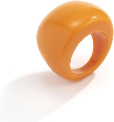 Colorful Acrylic Rings for Women Vintage Resin Finger Knuckle Ring Fashion Plastic Clear Transparent Dome Rings Y2k Yellow Neno Statement Jewelry in Kuwait