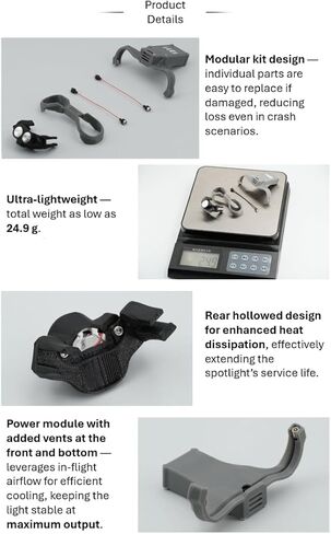 Mini 5 Night Flight Light for DJI Mini 5, Gimbal-Follow Design – Light Points Where You Look, 700-1000LM Dual LED Version, Enhanced Night Visibility (Remote and Manual Control) in Saudi Arabia