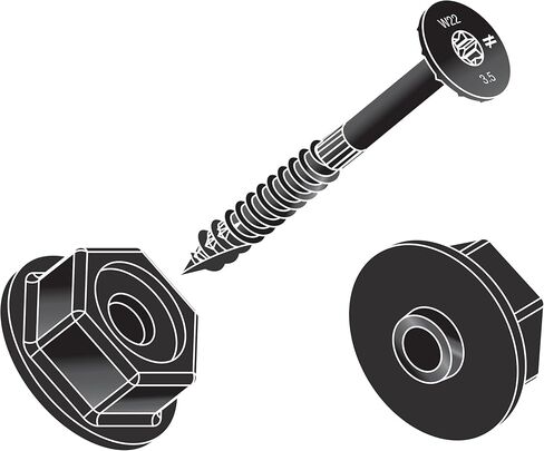Simpson Strong-Tie SDWS22512DBB-R50 Outdoor Accents Structural Wood Screws‚ 0.220 Inch. x 5-1/2 Inch, Double Barrier Coating, Low Profile Head, Sawtooth Point Black (Pack of 50) in Saudi Arabia