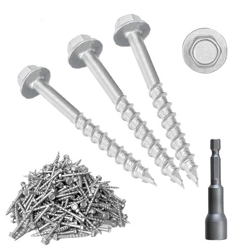 (300 Pack) #9 x 1-1/2" Heavy Duty Joist Hanger Screws, 1/4" Hex Head Wood Screws with 0.370" Dia Deck Screws, Replace SD9112R500 10D Nails in Kuwait