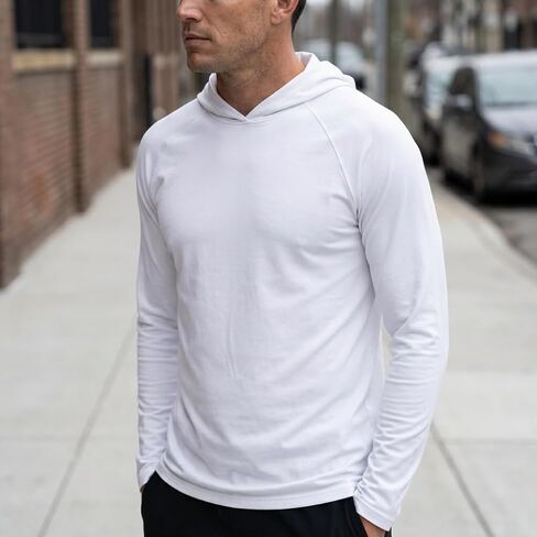 Men's UPF 50+ Sun Protection Hoodie Long Sleeve Fishing Shirts UV SPF Hiking Running Lightweight Quick Dry Outdoor Top in Saudi Arabia