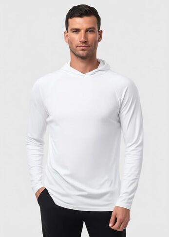 Men's UPF 50+ Sun Protection Hoodie Long Sleeve Fishing Shirts UV SPF Hiking Running Lightweight Quick Dry Outdoor Top in Saudi Arabia