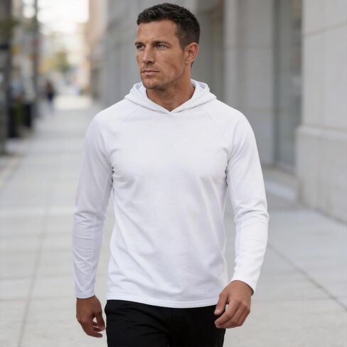 Men's UPF 50+ Sun Protection Hoodie Long Sleeve Fishing Shirts UV SPF Hiking Running Lightweight Quick Dry Outdoor Top in Saudi Arabia