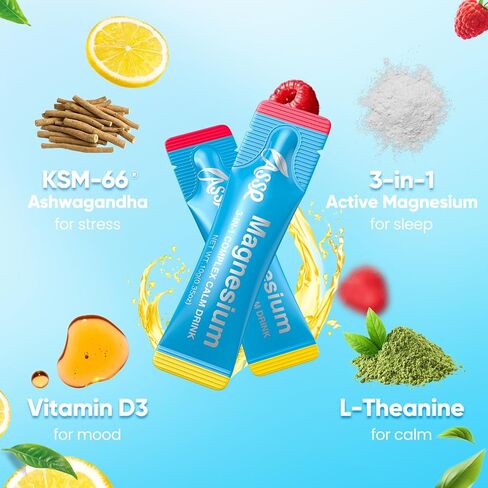ASSR، مكمل مساعد على النوم، مخفض الكورتيزول الهادئ النقي، جاهز للشرب بدون مزيج، جليسينات المغنيسيوم الثلاثي، مالات، سيترات، أشواغاندا، إل ثيانين، فيتامين د، دعم المزاج للتركيز على النوم والاسترخاء، 30 قيراط in Kuwait