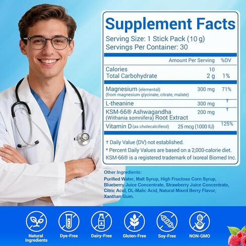 ASSR، مكمل مساعد على النوم، مخفض الكورتيزول الهادئ النقي، جاهز للشرب بدون مزيج، جليسينات المغنيسيوم الثلاثي، مالات، سيترات، أشواغاندا، إل ثيانين، فيتامين د، دعم المزاج للتركيز على النوم والاسترخاء، 30 قيراط in Kuwait