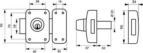 THIRARD 381716 Adriatic Double Cylinder Door Lock with Pins 45 mm-Various Security Protectors-4 Keys and Property Card-Made in France-Gold Finish, Silver in Kuwait