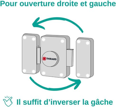 THIRARD 381716 Adriatic Double Cylinder Door Lock with Pins 45 mm-Various Security Protectors-4 Keys and Property Card-Made in France-Gold Finish, Silver in Kuwait