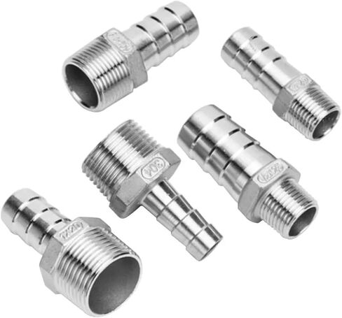 1 قطعة خرطوم بارب اقتران 304 الفولاذ المقاوم للصدأ 1/8 "1/4" 3/8 "1/2" ذكر تركيب الأنابيب 6/8/10/12 مللي متر معبد بارب الذيل موصل (10 مللي متر ، 3/8") in Saudi Arabia