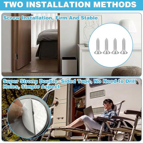 2PCS RV المغناطيسي الباب الصيد، حامل الباب RV الملحقات للداخل، حامل باب العربة سدادة الباب مع لاصق ومسامير، مزالج باب RV للباب الخارجي RV العربة، ملحقات العربة RV، أسود in Saudi Arabia
