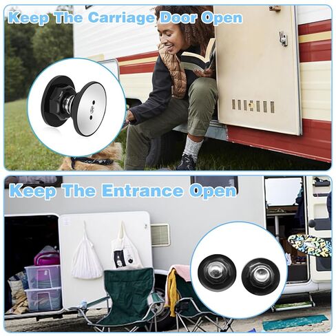 2PCS RV المغناطيسي الباب الصيد، حامل الباب RV الملحقات للداخل، حامل باب العربة سدادة الباب مع لاصق ومسامير، مزالج باب RV للباب الخارجي RV العربة، ملحقات العربة RV، أسود in Saudi Arabia