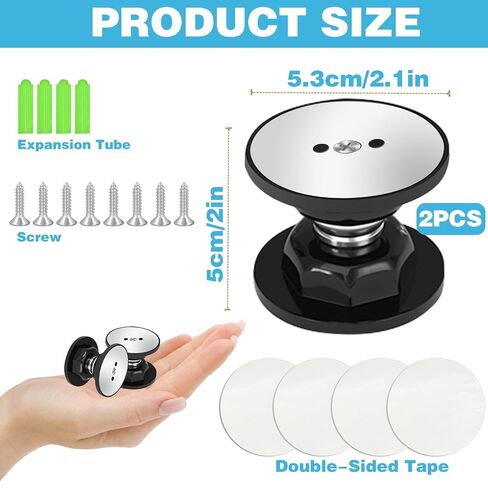 2PCS RV المغناطيسي الباب الصيد، حامل الباب RV الملحقات للداخل، حامل باب العربة سدادة الباب مع لاصق ومسامير، مزالج باب RV للباب الخارجي RV العربة، ملحقات العربة RV، أسود in Saudi Arabia
