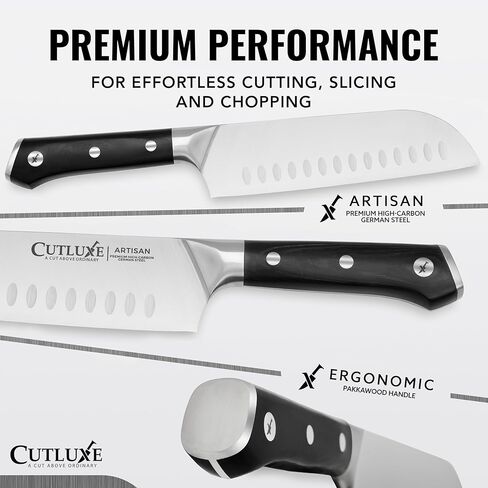 Cutluxe Chef Knife Set, 3 PCS Professional Chef's Knife Set – Razor Sharp German Steel, Full Tang, Ergonomic Handles - Artisan Series in Saudi Arabia