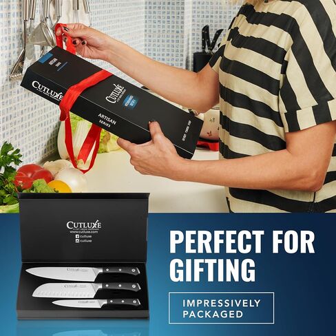 Cutluxe Chef Knife Set, 3 PCS Professional Chef's Knife Set – Razor Sharp German Steel, Full Tang, Ergonomic Handles - Artisan Series in Saudi Arabia