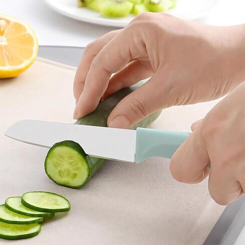 10-Set Super Value Paring Knife Set - 10 Ultra-Sharp German Steel Fruit & Vegetable Knives with 10 Sheaths, PP Plastic Ergonomic Handle, Dishwasher Safe, Multi-Color Small Kitchen Peeling Knives. in Kuwait