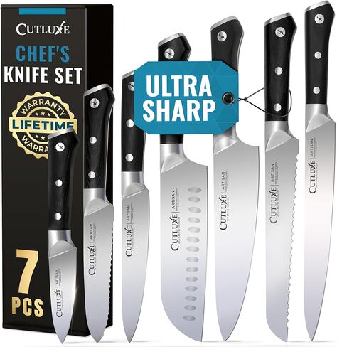 Cutluxe Chef Knife Set, 3 PCS Professional Chef's Knife Set – Razor Sharp German Steel, Full Tang, Ergonomic Handles - Artisan Series in Saudi Arabia