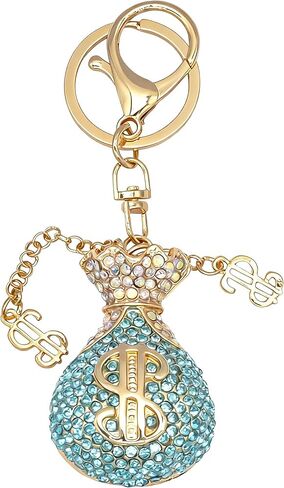 Crystal Rhinestone Dollar Sign Keychain Sparkling Money Bag Symbol Key Chain Ring Pendant Charm for Women Girls in Saudi Arabia