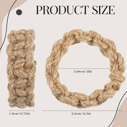 Burlap Napkin Rings Set of 6, Boho Linen Napkin Ring Holders Handmade Woven Rustic Farmhouse Napkin Ring for Christmas Wedding Table Decor in Saudi Arabia
