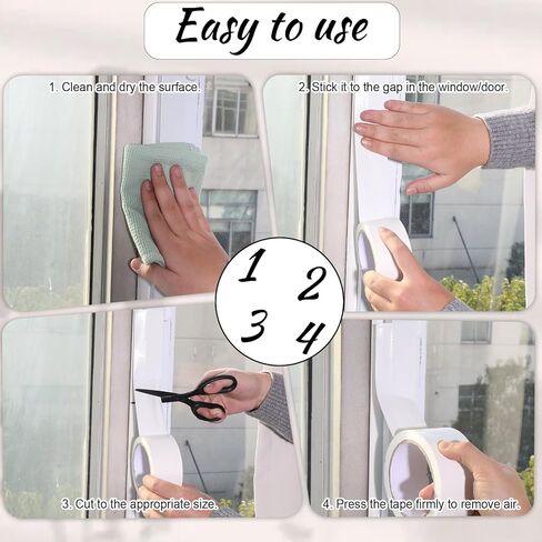 Window Weather Sealing Tape, 2 Inch X 21.8 Yards Window Sealer for Winter White Windows Draft Isolation Sealing Film Tape No Residue Blocks Drafts for Doors Windows in Saudi Arabia