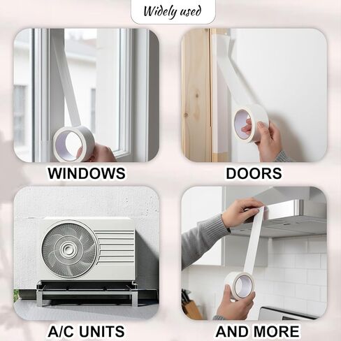Window Weather Sealing Tape, 2 Inch X 21.8 Yards Window Sealer for Winter White Windows Draft Isolation Sealing Film Tape No Residue Blocks Drafts for Doors Windows in Saudi Arabia