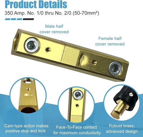 2 حزمة LC-40 لحام يؤدي موصل سريع، موصلات كابل اللحام، موصلات لحام الذكور والإناث لملحقات آلة اللحام، 1/0 و 2/0 سعة حجم كابل اللحام، 350 أمبير الحد الأقصى للتقييم in Kuwait