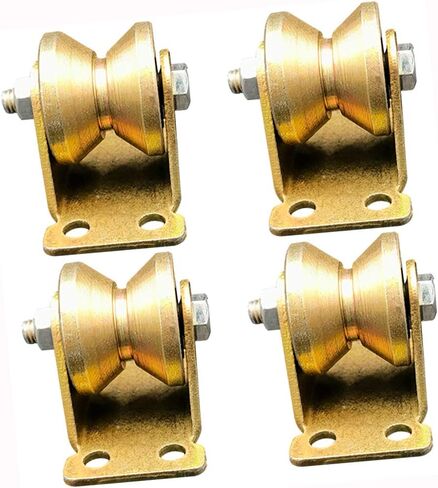 Heavy Duty Castor Wheels 4 V-Groove Wheel Heavy Duty Rigid Caster with Bracket,Sheave Directional Track Roller,for Inverted Track,Rolling Gate,Sliding Gate,Industrial Mac in Saudi Arabia
