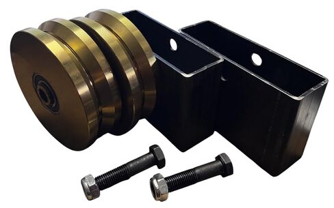 Heavy Duty 6" V-Groove Wheel with Box Mount, Zinc Plated Steel, 5/8 Inch Axle, 3000 lbs Load Capacity per Wheel, Industrial Caster (2 Units) in Saudi Arabia