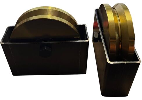 Heavy Duty 6" V-Groove Wheel with Box Mount, Zinc Plated Steel, 5/8 Inch Axle, 3000 lbs Load Capacity per Wheel, Industrial Caster (2 Units) in Saudi Arabia