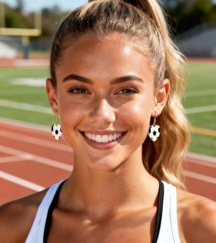 World Soccer Cup Dangle Earrings Set for Women, 3 Pairs Bow Heart Sports Drop Earrings, Football Womens Cute Earrings, Statement Game Day Jewelry for Fans Players in Kuwait