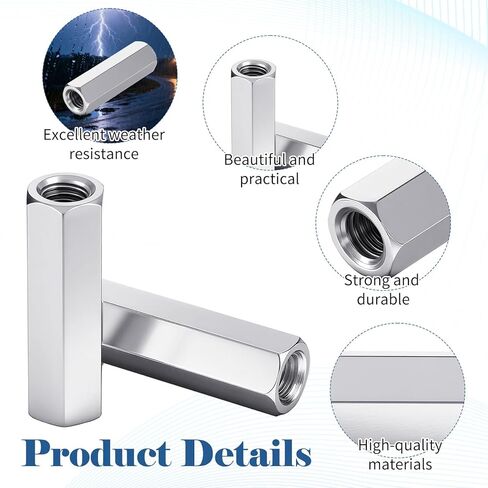 4 قطعة M8 اقتران الجوز M8 X 1.25-الملعب 40 مللي متر طول متري عرافة قضيب اقتران المكسرات in Kuwait