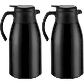 إبريق قهوة حراري من باراسيتي سعة 68 أونصة من الفولاذ المقاوم للصدأ، أباريق قهوة للحفاظ على السخونة، جرة قهوة معزولة بجدار مزدوج للقهوة والشاي والمنزل والمكتب (أسود) in Kuwait