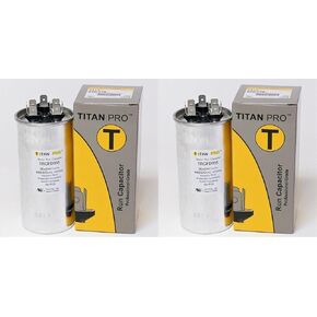 Generic 2 Pack Titan Pro TRCFD355 35/5 MFD 35 +5 UF HVAC مكثف تشغيل المحرك المزدوج الدائري. UF440/370 V لحزمة مكيف الهواء المركزي، رمادي in Kuwait