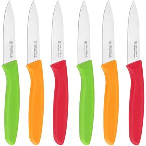 Paring Knife Fruit Knife Set,6 Pieces Stainless Steel Paring Knives Set,Sharp Knife,Straight Edge Small Knife Set for Cutting Fruits and Vegetable,Ergonomic Handle,Colorful in Saudi Arabia
